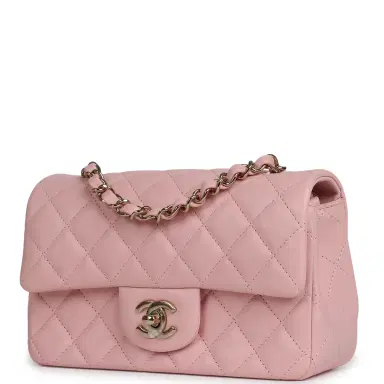Chanel Chanel Mini Classic Rectangular Flap Bag Light Pink Lambskin Light Gold Hardware | Thumbnail 5 Chanel Chanel Mini Classic Rectangular Flap Bag Light Pink Lambskin Light Gold Hardware | Thumbnail 5