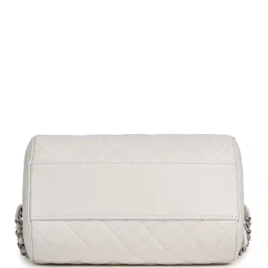 Chanel Chanel Mini Timeless Classic Barrel Bag with Chain White Shiny Caviar Silver Hardware | Thumbnail 6 Chanel Chanel Mini Timeless Classic Barrel Bag with Chain White Shiny Caviar Silver Hardware | Thumbnail 6