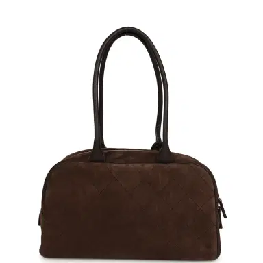 Chanel Chanel Small "Perfect Bowling" Bag Dark Brown Suede Gold Hardware | Thumbnail 4 Chanel Chanel Small "Perfect Bowling" Bag Dark Brown Suede Gold Hardware | Thumbnail 4
