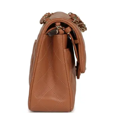 Chanel Chanel Small Classic Double Flap Bag Caramel Lambskin Light Gold Hardware | Thumbnail 3 Chanel Chanel Small Classic Double Flap Bag Caramel Lambskin Light Gold Hardware | Thumbnail 3