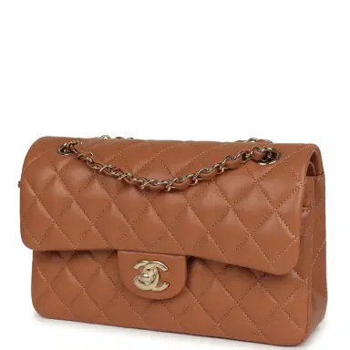 Chanel Chanel Small Classic Double Flap Bag Caramel Lambskin Light Gold Hardware | Thumbnail 5 Chanel Chanel Small Classic Double Flap Bag Caramel Lambskin Light Gold Hardware | Thumbnail 5
