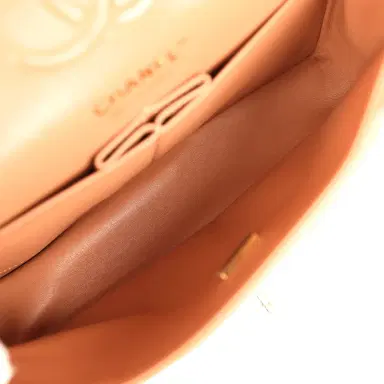 Chanel Chanel Small Classic Double Flap Bag Caramel Lambskin Light Gold Hardware | Thumbnail 10 Chanel Chanel Small Classic Double Flap Bag Caramel Lambskin Light Gold Hardware | Thumbnail 10