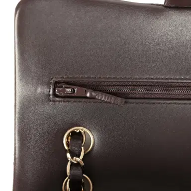 Chanel Chanel Small Classic Double Flap Bag Dark Brown Lambskin Light Gold Hardware | Thumbnail 8 Chanel Chanel Small Classic Double Flap Bag Dark Brown Lambskin Light Gold Hardware | Thumbnail 8
