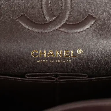 Chanel Chanel Small Classic Double Flap Bag Dark Brown Lambskin Light Gold Hardware | Thumbnail 9 Chanel Chanel Small Classic Double Flap Bag Dark Brown Lambskin Light Gold Hardware | Thumbnail 9