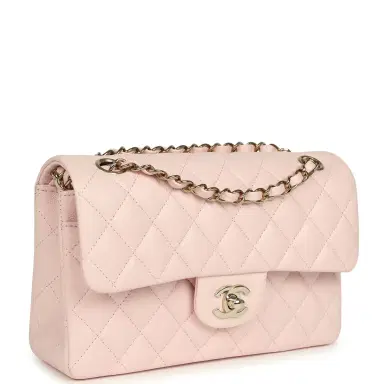 Chanel Chanel Small Classic Double Flap Bag Light Pink Shiny Caviar Light Gold Hardware | Thumbnail 2 Chanel Chanel Small Classic Double Flap Bag Light Pink Shiny Caviar Light Gold Hardware | Thumbnail 2