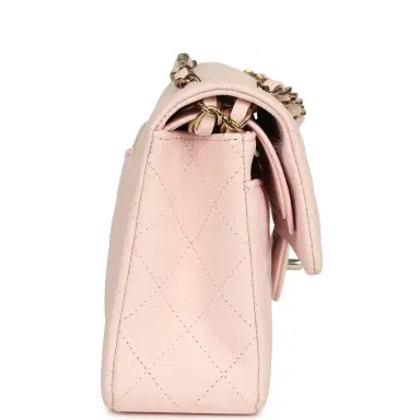 Chanel Chanel Small Classic Double Flap Bag Light Pink Shiny Caviar Light Gold Hardware | Thumbnail 3 Chanel Chanel Small Classic Double Flap Bag Light Pink Shiny Caviar Light Gold Hardware | Thumbnail 3