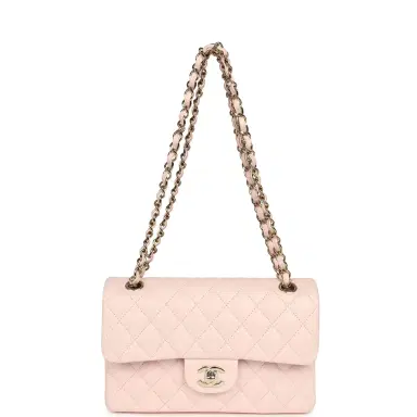 Chanel Chanel Small Classic Double Flap Bag Light Pink Shiny Caviar Light Gold Hardware | Thumbnail 7 Chanel Chanel Small Classic Double Flap Bag Light Pink Shiny Caviar Light Gold Hardware | Thumbnail 7