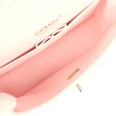 Chanel Chanel Small Classic Double Flap Bag Light Pink Shiny Caviar Light Gold Hardware | Thumbnail 9 Chanel Chanel Small Classic Double Flap Bag Light Pink Shiny Caviar Light Gold Hardware | Thumbnail 9