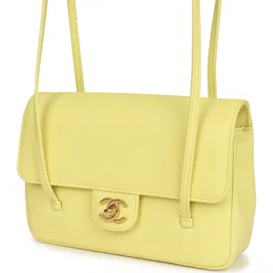 Chanel Chanel Small Preppy Coco Flap Bag Light Yellow Caviar Brushed Gold Hardware | Thumbnail 5 Chanel Chanel Small Preppy Coco Flap Bag Light Yellow Caviar Brushed Gold Hardware | Thumbnail 5