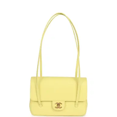 Chanel Chanel Small Preppy Coco Flap Bag Light Yellow Caviar Brushed Gold Hardware | Thumbnail 7 Chanel Chanel Small Preppy Coco Flap Bag Light Yellow Caviar Brushed Gold Hardware | Thumbnail 7
