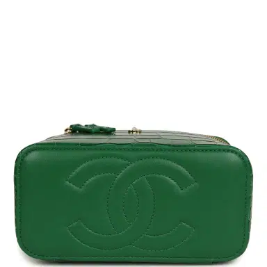 Chanel Chanel Small Top Handle Vanity Case Green Croc Embossed Calfskin Gold Hardware | Thumbnail 6 Chanel Chanel Small Top Handle Vanity Case Green Croc Embossed Calfskin Gold Hardware | Thumbnail 6