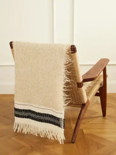 The House of Lyria Cicatrice Fringed Striped Mohair-blend Throw | Thumbnail 1 The House of Lyria Cicatrice Fringed Striped Mohair-blend Throw | Thumbnail 1