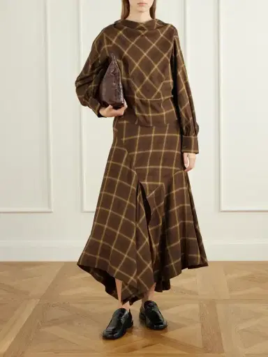 Co Draped Checked Crepe Shirt | Thumbnail 2 Co Draped Checked Crepe Shirt | Thumbnail 2