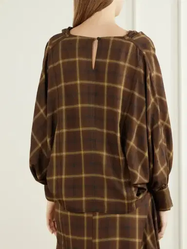 Co Draped Checked Crepe Shirt | Thumbnail 4 Co Draped Checked Crepe Shirt | Thumbnail 4