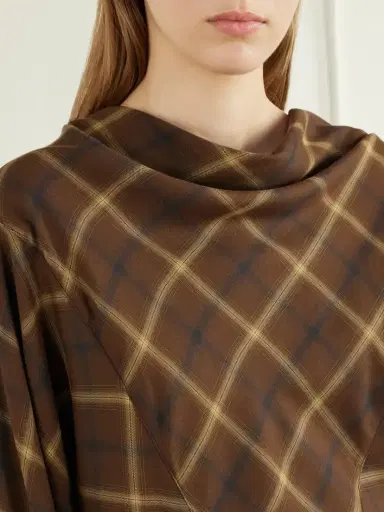 Co Draped Checked Crepe Shirt | Thumbnail 5 Co Draped Checked Crepe Shirt | Thumbnail 5