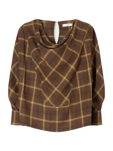 Co Draped Checked Crepe Shirt | Thumbnail 1 Co Draped Checked Crepe Shirt | Thumbnail 1