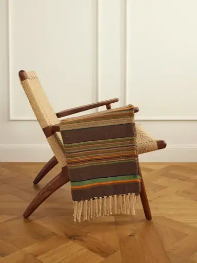 The House of Lyria Nazca Fringed Striped Cashmere And Silk-blend Throw | Thumbnail 1 The House of Lyria Nazca Fringed Striped Cashmere And Silk-blend Throw | Thumbnail 1