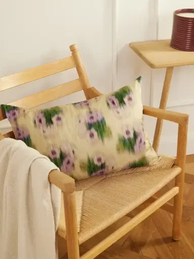 The House of Lyria Ottilia Floral-print Metallic Woven Cushion | Thumbnail 2 The House of Lyria Ottilia Floral-print Metallic Woven Cushion | Thumbnail 2