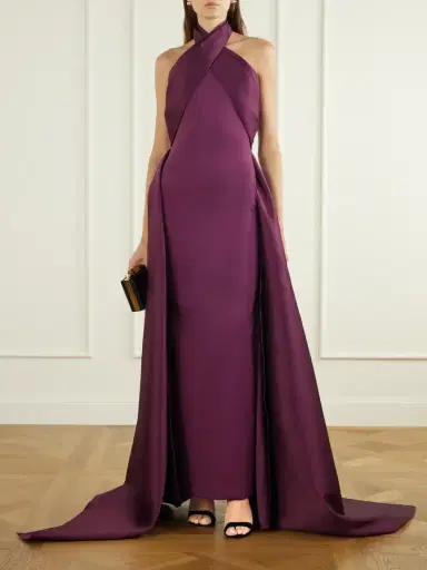 Solace London Rumi Halterneck Crepe Gown | Thumbnail 2 Solace London Rumi Halterneck Crepe Gown | Thumbnail 2