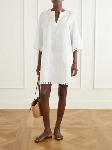 Eres Embroidered Linen Kaftan | Thumbnail 2 Eres Embroidered Linen Kaftan | Thumbnail 2