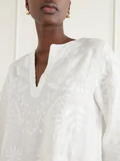 Eres Embroidered Linen Kaftan | Thumbnail 4 Eres Embroidered Linen Kaftan | Thumbnail 4