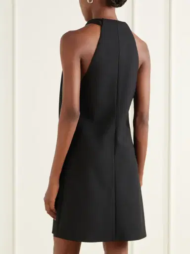 Courrèges Tie-detailed Logo-embroidered Crepe Mini Dress | Thumbnail 3 Courrèges Tie-detailed Logo-embroidered Crepe Mini Dress | Thumbnail 3