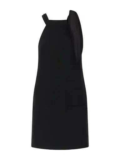 Courrèges Tie-detailed Logo-embroidered Crepe Mini Dress | Thumbnail 1 Courrèges Tie-detailed Logo-embroidered Crepe Mini Dress | Thumbnail 1