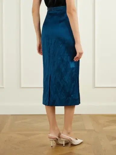 Erdem Floral-embroidered Metallic Satin Midi Skirt | Thumbnail 3 Erdem Floral-embroidered Metallic Satin Midi Skirt | Thumbnail 3