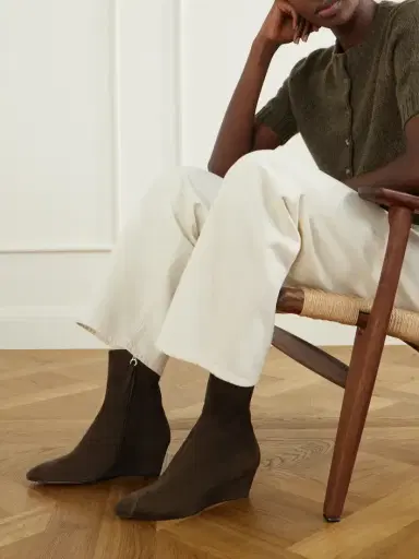 aeyde Mia Cap 55 Wedge Suede Ankle Boots | Thumbnail 2 aeyde Mia Cap 55 Wedge Suede Ankle Boots | Thumbnail 2