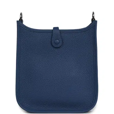 HERMÈS Hermes Evelyne TPM Bleu Tie Clemence Palladium Hardware | Thumbnail 4 HERMÈS Hermes Evelyne TPM Bleu Tie Clemence Palladium Hardware | Thumbnail 4