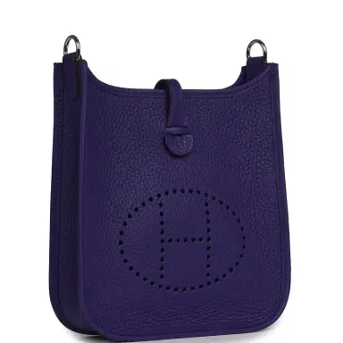 HERMÈS Hermes Evelyne TPM Purple Clemence Palladium Hardware | Thumbnail 2 HERMÈS Hermes Evelyne TPM Purple Clemence Palladium Hardware | Thumbnail 2