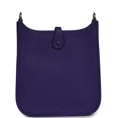 HERMÈS Hermes Evelyne TPM Purple Clemence Palladium Hardware | Thumbnail 4 HERMÈS Hermes Evelyne TPM Purple Clemence Palladium Hardware | Thumbnail 4