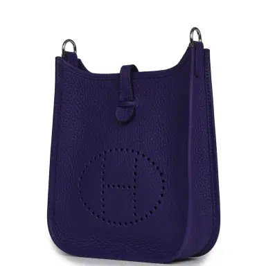 HERMÈS Hermes Evelyne TPM Purple Clemence Palladium Hardware | Thumbnail 5 HERMÈS Hermes Evelyne TPM Purple Clemence Palladium Hardware | Thumbnail 5
