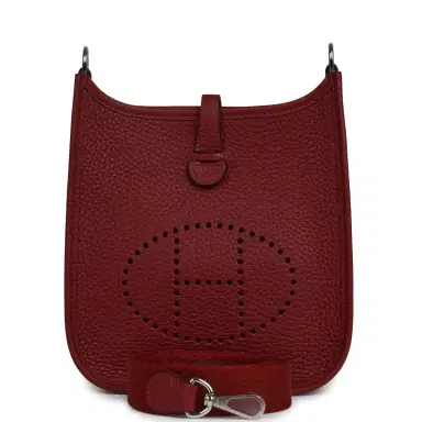 HERMÈS Hermes Evelyne TPM Rouge H Clemence Palladium Hardware | Thumbnail 1 HERMÈS Hermes Evelyne TPM Rouge H Clemence Palladium Hardware | Thumbnail 1