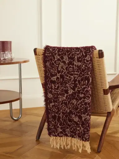 The House of Lyria Malghe Fringed Floral-jacquard Wool-blend Throw | Thumbnail 2 The House of Lyria Malghe Fringed Floral-jacquard Wool-blend Throw | Thumbnail 2