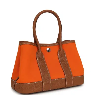HERMÈS Hermes Garden Party Neo 23 Feu Toile Officier, Gold Negonda Palladium Hardware | Thumbnail 2 HERMÈS Hermes Garden Party Neo 23 Feu Toile Officier, Gold Negonda Palladium Hardware | Thumbnail 2