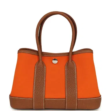HERMÈS Hermes Garden Party Neo 23 Feu Toile Officier, Gold Negonda Palladium Hardware | Thumbnail 4 HERMÈS Hermes Garden Party Neo 23 Feu Toile Officier, Gold Negonda Palladium Hardware | Thumbnail 4