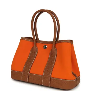 HERMÈS Hermes Garden Party Neo 23 Feu Toile Officier, Gold Negonda Palladium Hardware | Thumbnail 5 HERMÈS Hermes Garden Party Neo 23 Feu Toile Officier, Gold Negonda Palladium Hardware | Thumbnail 5