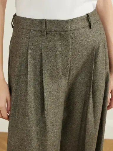 TWP Avery Stretch Wool And Cashmere-blend Herringbone Wide-leg Pants | Thumbnail 5 TWP Avery Stretch Wool And Cashmere-blend Herringbone Wide-leg Pants | Thumbnail 5