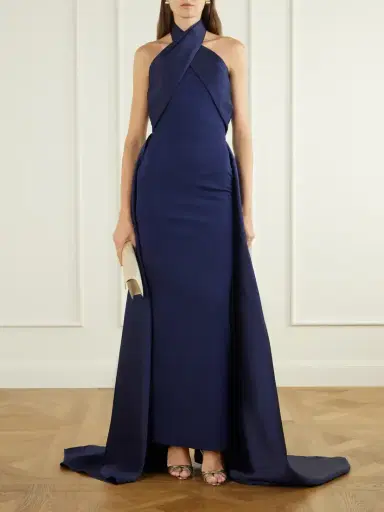 Solace London Rumi Halterneck Crepe Gown | Thumbnail 2 Solace London Rumi Halterneck Crepe Gown | Thumbnail 2