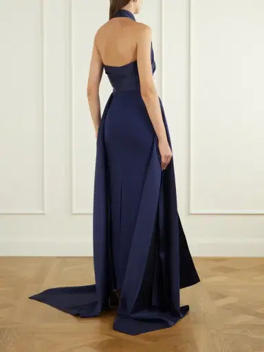 Solace London Rumi Halterneck Crepe Gown | Thumbnail 3 Solace London Rumi Halterneck Crepe Gown | Thumbnail 3