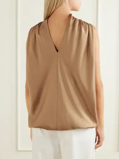 Simkhai Scarlett Gathered Satin Cape Top | Thumbnail 4 Simkhai Scarlett Gathered Satin Cape Top | Thumbnail 4