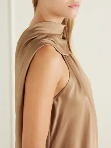 Simkhai Scarlett Gathered Satin Cape Top | Thumbnail 5 Simkhai Scarlett Gathered Satin Cape Top | Thumbnail 5