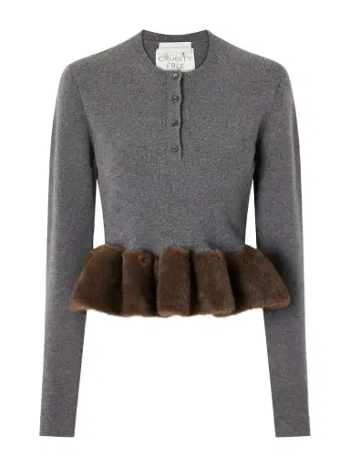 Stella McCartney Shearling-trim Wool-blend Cardigan | Thumbnail 1 Stella McCartney Shearling-trim Wool-blend Cardigan | Thumbnail 1