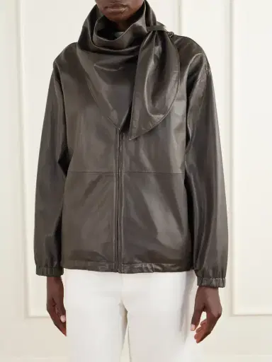 Loewe Scarf-detailed Leather Jacket | Thumbnail 3 Loewe Scarf-detailed Leather Jacket | Thumbnail 3
