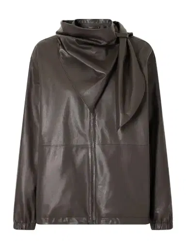 Loewe Scarf-detailed Leather Jacket | Thumbnail 1 Loewe Scarf-detailed Leather Jacket | Thumbnail 1