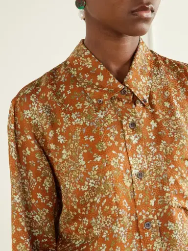 Dries Van Noten Floral-jacquard Printed Satin Shirt | Thumbnail 5 Dries Van Noten Floral-jacquard Printed Satin Shirt | Thumbnail 5