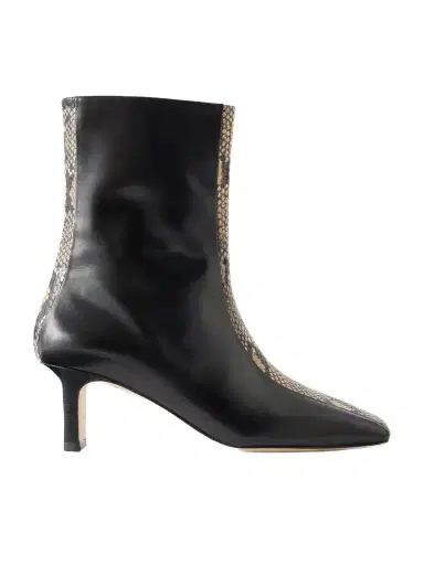aeyde Billie Stripe 55 Snake-effect Trimmed Leather Ankle Boots | Thumbnail 1 aeyde Billie Stripe 55 Snake-effect Trimmed Leather Ankle Boots | Thumbnail 1