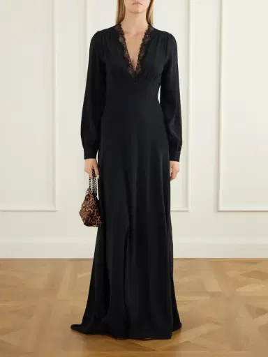 Rixo Emory Lace-trimmed Silk-crepe De Chine Maxi Dress | Thumbnail 2 Rixo Emory Lace-trimmed Silk-crepe De Chine Maxi Dress | Thumbnail 2