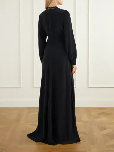 Rixo Emory Lace-trimmed Silk-crepe De Chine Maxi Dress | Thumbnail 3 Rixo Emory Lace-trimmed Silk-crepe De Chine Maxi Dress | Thumbnail 3